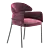 Elegant Charcoal Gray Dining Chair 3D model small image 2