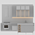 Modern Kitchen Transformable 3D model small image 7