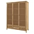 Gabin Triple Cabinet: Solid Pine & Rattan Perfection 3D model small image 1