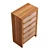 Oak Wood Retro Chic 5-Drawer Dresser 3D model small image 5