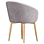 Elegant Garda Brown Velvet Chair 3D model small image 4