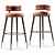 Modern Upholstered Bar Chair 3D model small image 1