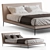 B&B Italia Atoll Bed: Versatile Design with Removable Cushions & Blanket 3D model small image 1