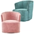 Luxury Arden Velvet Swivel Chair 3D model small image 2