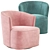 Luxury Arden Velvet Swivel Chair 3D model small image 5