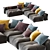 Saba Pixel N_14: Modern Modular Sofa 3D model small image 6