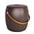 Jellybean Saddle Pouffe: Luxurious Leather & Suede Elegance 3D model small image 1