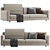 Elegant Frigerio James Sofa 3D model small image 2