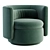 Modern Swivel Chair with Alessandra Design 3D model small image 2