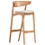 Sleek Oak Bar Stool with Grey Remix Upholstery 3D model small image 1