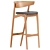 Sleek Oak Bar Stool with Grey Remix Upholstery 3D model small image 3