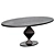 Sleek Oval Industrial Dining Table 3D model small image 1