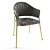 Elegant Velvet Dining Chair 3D model small image 1