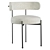 Contemporary Ivory Dining Chair 3D model small image 1