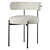 Contemporary Ivory Dining Chair 3D model small image 3