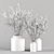 Glass Vases with Decorative Branches 3D model small image 5