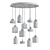 Sleek Stainless Steel Pendant Lights 3D model small image 2