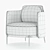 Modern Minotti Tape Armchair 3D model small image 7