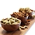 Wooden Serving Board with Nuts 3D model small image 4