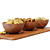 Wooden Serving Board with Nuts 3D model small image 5