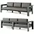 Metal Outdoor Sofa: Walker by Crate and Barrel 3D model small image 1