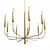 Elegant Brass Nine-Light Chandelier 3D model small image 1