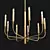 Elegant Brass Nine-Light Chandelier 3D model small image 2
