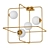 Sleek Brass Square Ball Pendant 3D model small image 3