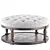 Cream Round Ottoman Coffee Table 3D model small image 2