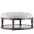 Cream Round Ottoman Coffee Table 3D model small image 3