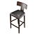 Modern Leather Counter Stool 3D model small image 2
