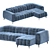 Cannes Modular Sofa by Delta Salotti 3D model small image 2