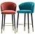 Karolina Bar Stool: Elegant Design, 3 Color Options 3D model small image 2