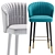 Karolina Bar Stool: Elegant Design, 3 Color Options 3D model small image 4