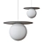 Elegant Marble Orb Chandelier 3D model small image 2