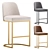 Designer Bar Stool: Williams - 3 Colors 3D model small image 1