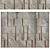 Luxury Marble and Gold Metal Wall Panels 3D model small image 1