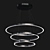 Cerchio LED 3-Tier Chandelier 3D model small image 4