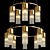 Elegant Cesana Chandelier with Metal and Glass Design 3D model small image 1