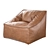 Caramel Vegan Leather Lounger: Modern Comfort for Style 3D model small image 2