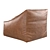 Caramel Vegan Leather Lounger: Modern Comfort for Style 3D model small image 4