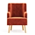 Modern Velvet Armchair - Larni 3D model small image 5