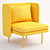 Modern Bloke Valve Lounge Chair 3D model small image 1