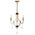 Elegant Antique Brass Mini Chandelier 3D model small image 1