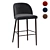 Deluxe Anthracite Velvet Bar Stools 3D model small image 1