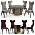 Luxury Fendi Casa Dining Set 3D model small image 1