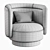 Elegant Peony Blush Accent Chair 3D model small image 3