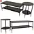 Sleek Black Glass Coffee Table - IKEA ÄSPERÖD 3D model small image 1