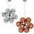 Globe Burst Chandelier: Chrome & Copper Elegance 3D model small image 1