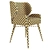 Cotton Louis I Dining Chair: Elegant Walnut Brass 3D model small image 5
